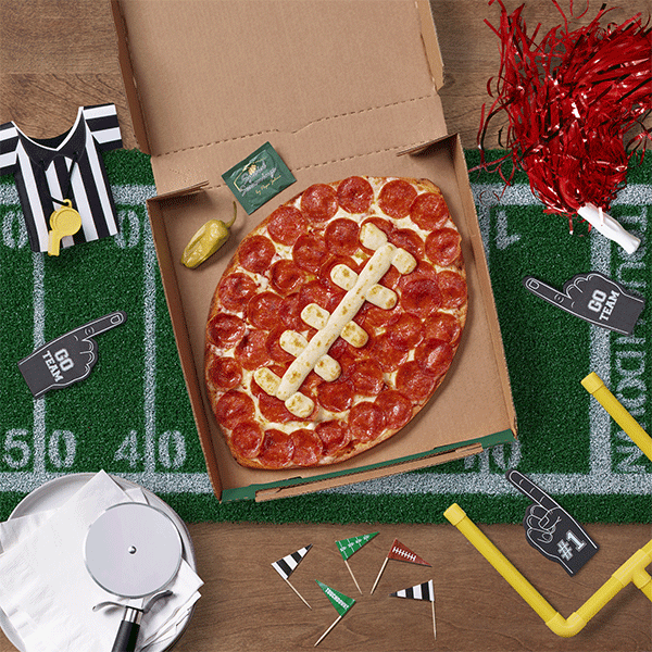 Papa Johns debuts football-shaped pizza