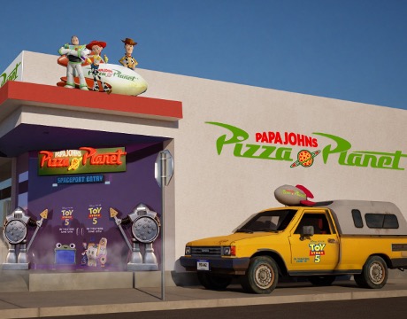 Rendering of Papa Johns Pizza Planet in Los Angeles