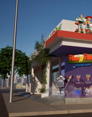 Rendering of Papa Johns Pizza Planet in Los Angeles