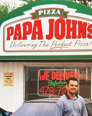 Nadeem at the beginning of his Papa Johns journey, circa 1992.