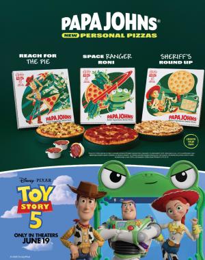 Papa Johns New Toy Story 5 Personal Pizzas