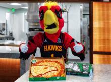 Harry the Hawk at Papa Johns Atlanta Hub