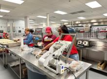 Papa Johns team members vounteering