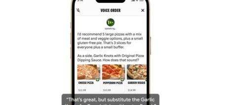 A photo of a phone being used to order Papa Johns pizza
