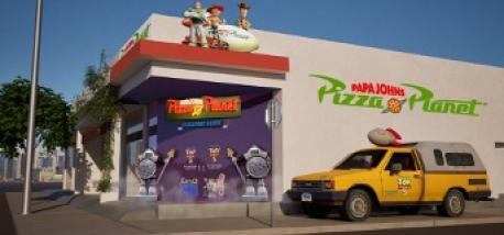 Rendering of Papa Johns Pizza Planet in Los Angeles