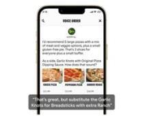 A photo of a phone being used to order Papa Johns pizza